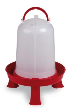 Abreuvoir poule en plastique Eco 5L avec pieds rouge - Gaun