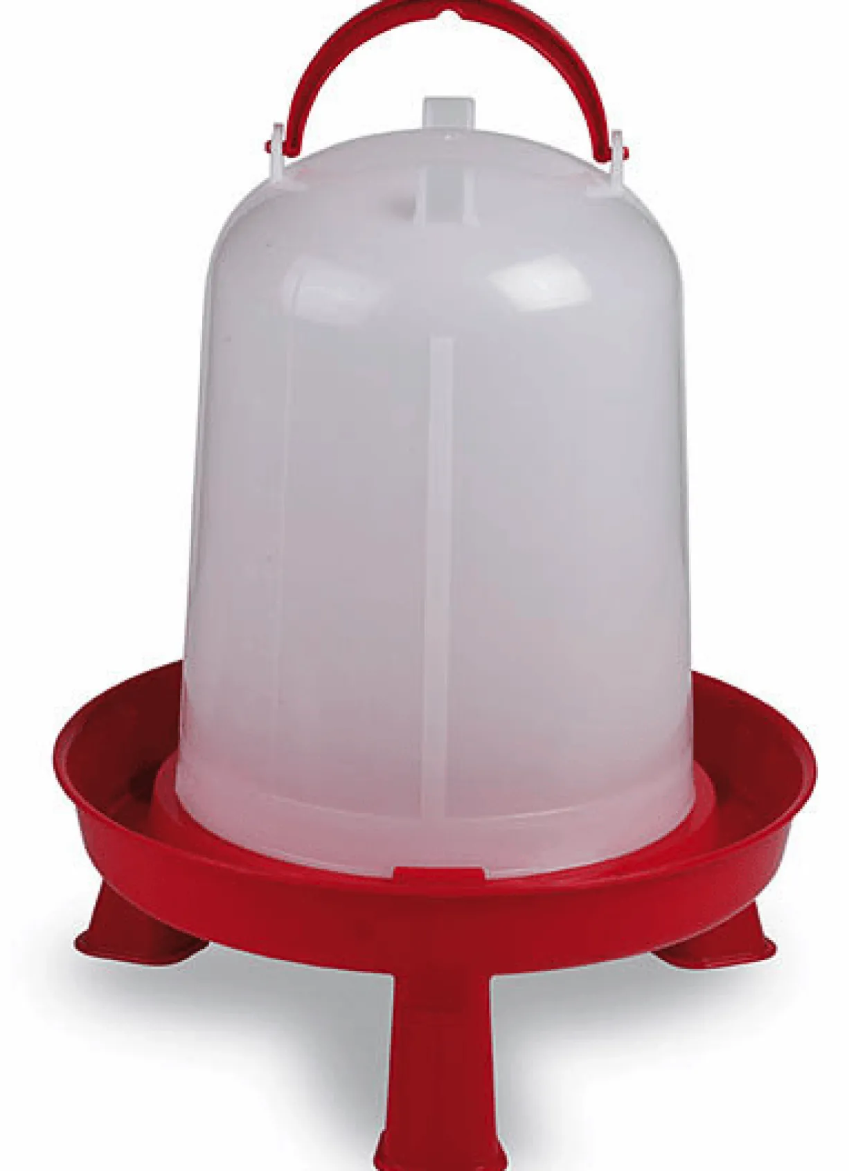 Abreuvoir poule en plastique Eco 8L rouge avec pieds - Gaun