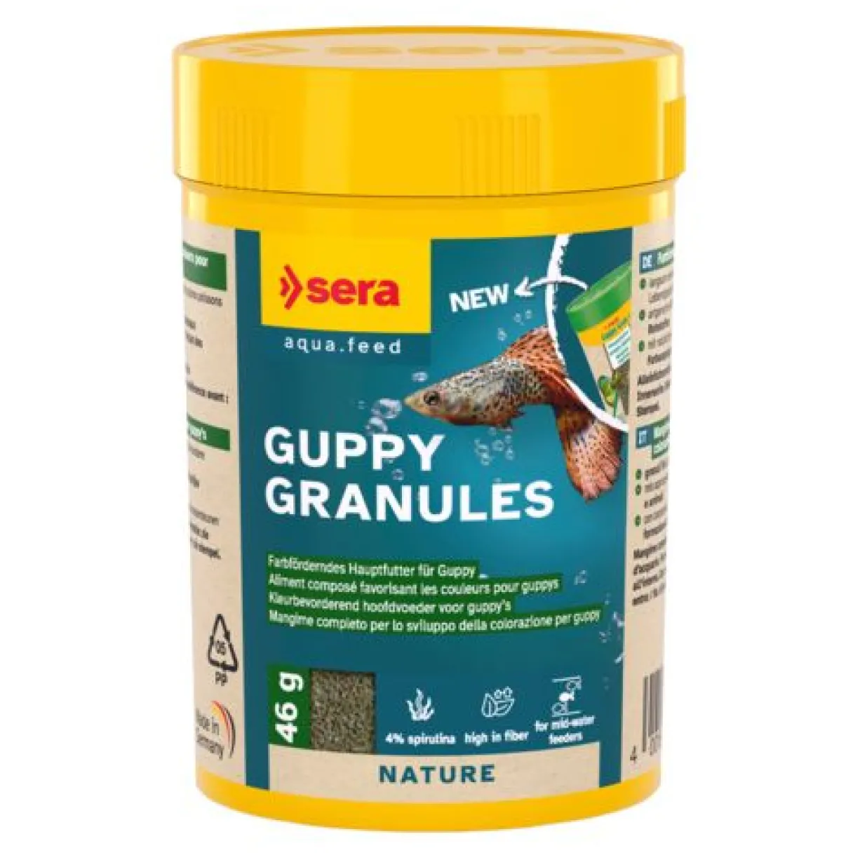 Aliment composé pour poissons Guppy Granulés Nature 100ML - Sera
