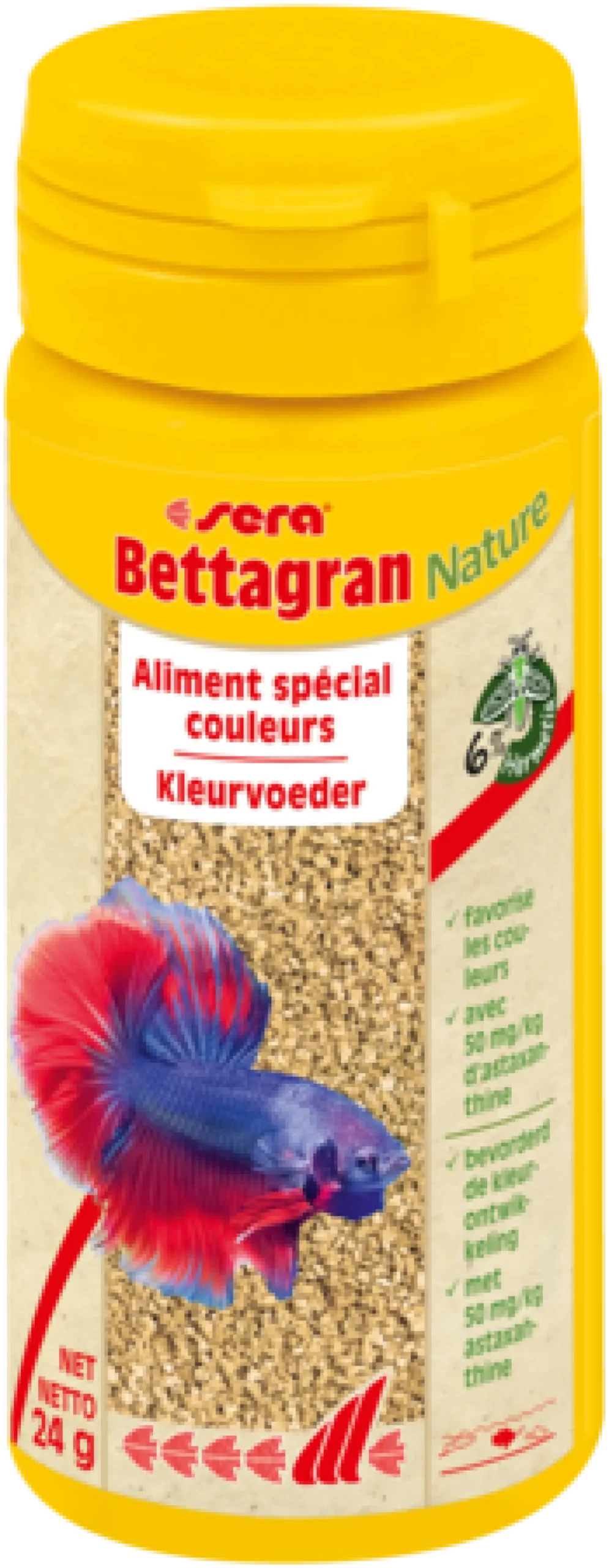 Aliment pour poissons combattants spécial couleurs granulés Bettagran Nature 50ML - Sera