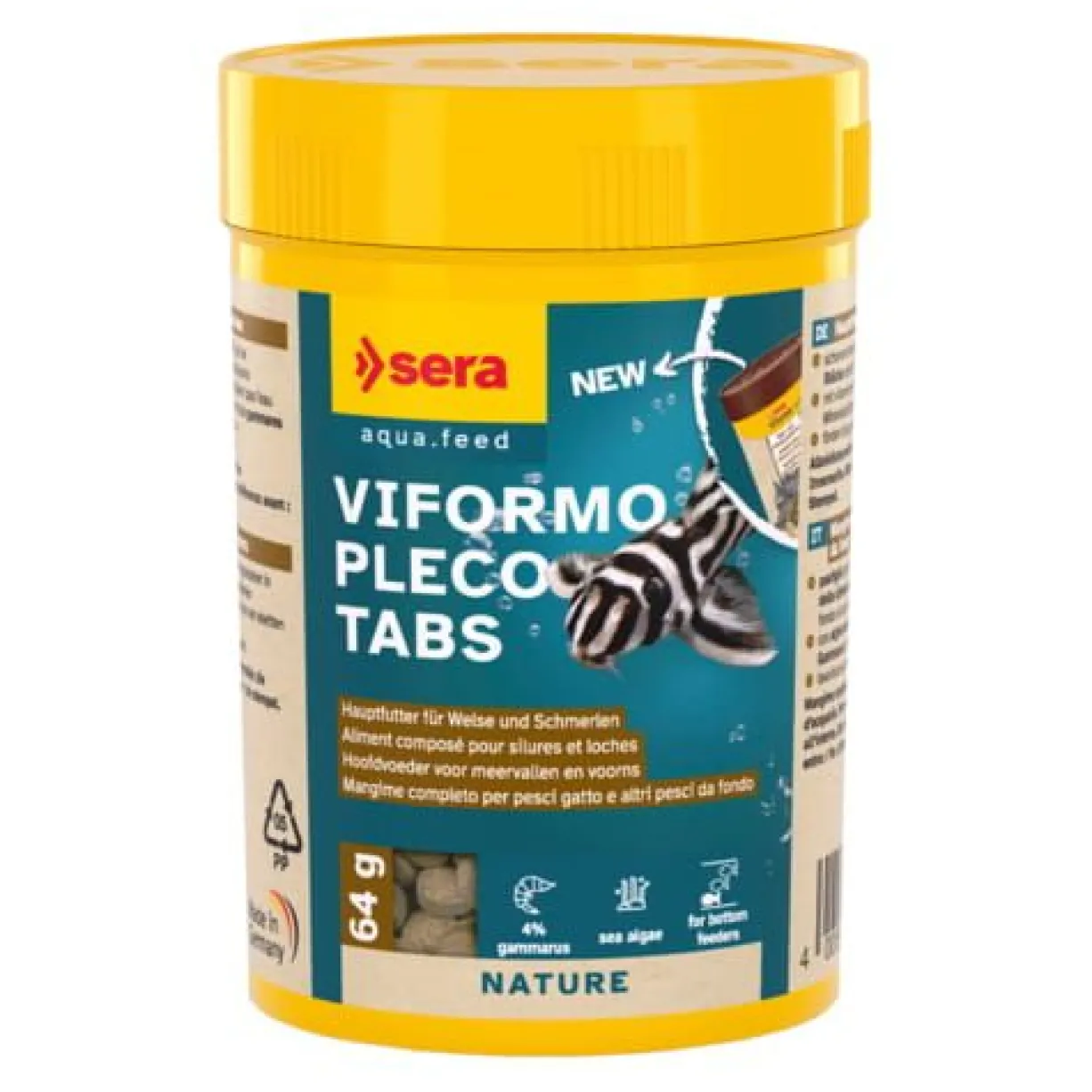 Aliment pour silures et loches Viformo Pleco Tabs Nature 64g - Sera