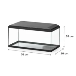 Aquarium poisson Explorer Brussels Bio 105L noir avec BioBox, rampe LED et chauffage - Aquatlantis