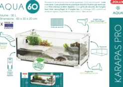 Aquarium tortue Karapas Aqua 60 Pro noir - Zolux