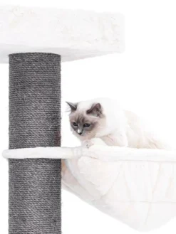 Arbre à chat sisal et fourrure Lookout 198 blanc - PetRebels