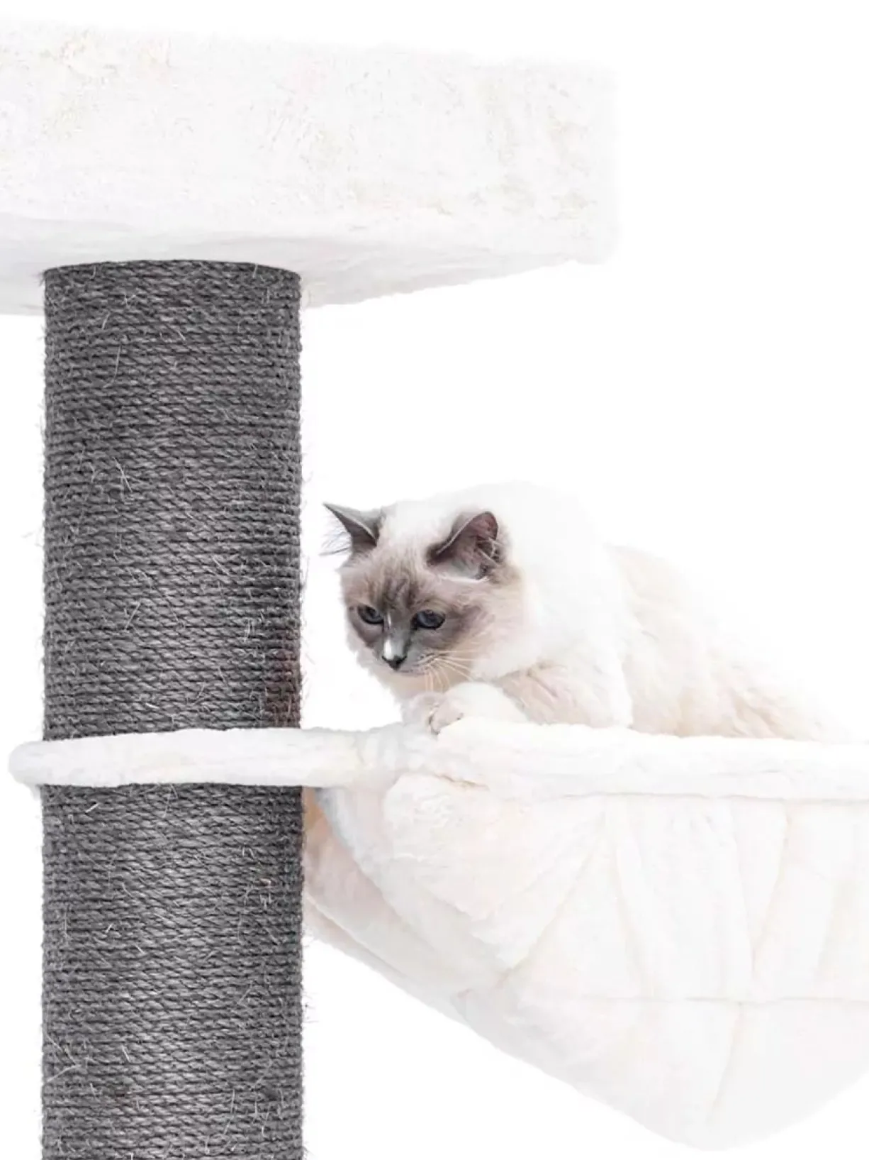 Arbre à chat sisal et fourrure Lookout 198 blanc - PetRebels