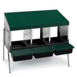 Batterie de pondoirs pour poule 3 compartiments fond plastique - Gaun