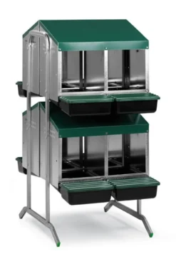 Batterie de pondoirs pour poule 8 compartiments fond plastique 2 faces - Gaun