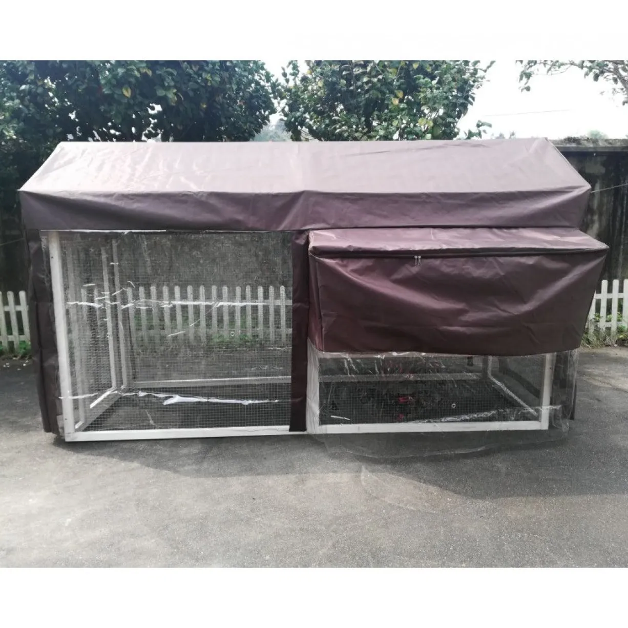Bâche de protection pluie et vent pour poulailler Deluxe