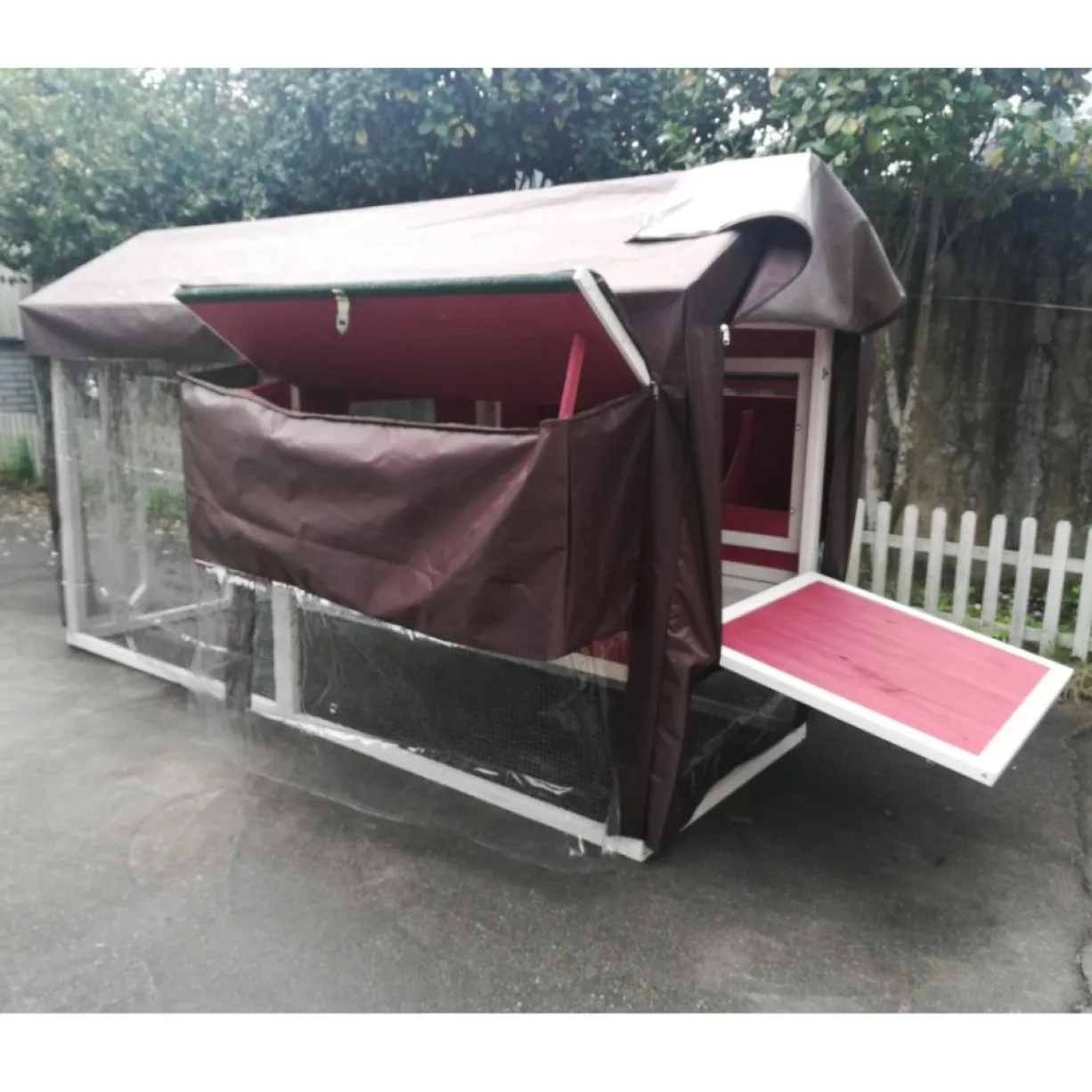 Bâche de protection pluie et vent pour poulailler Deluxe