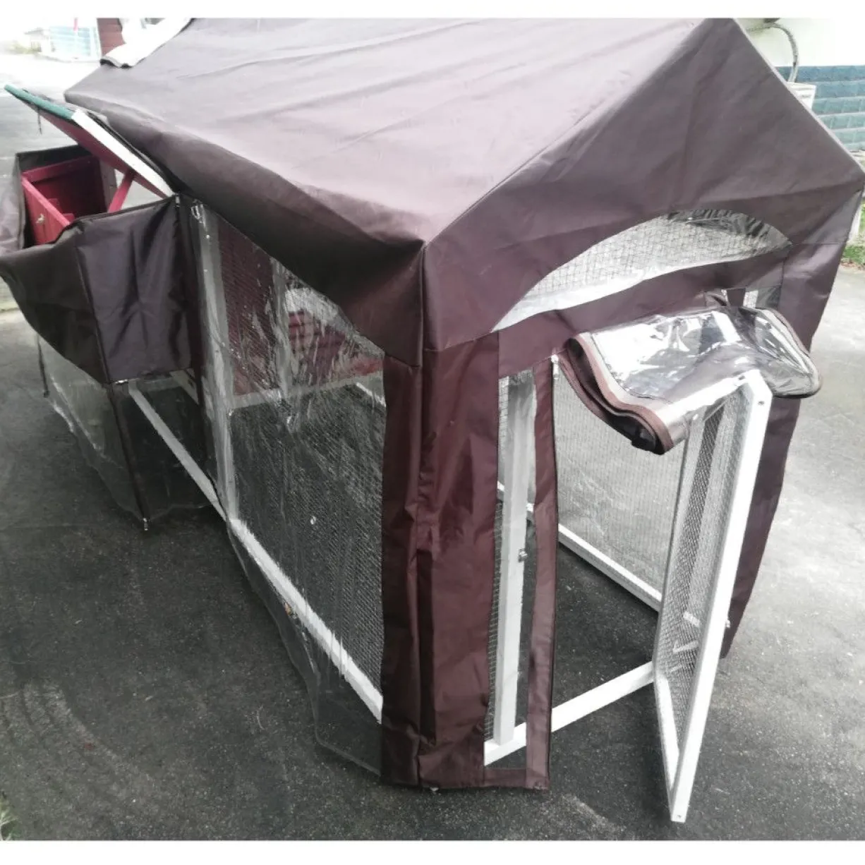 Bâche de protection pluie et vent pour poulailler Deluxe