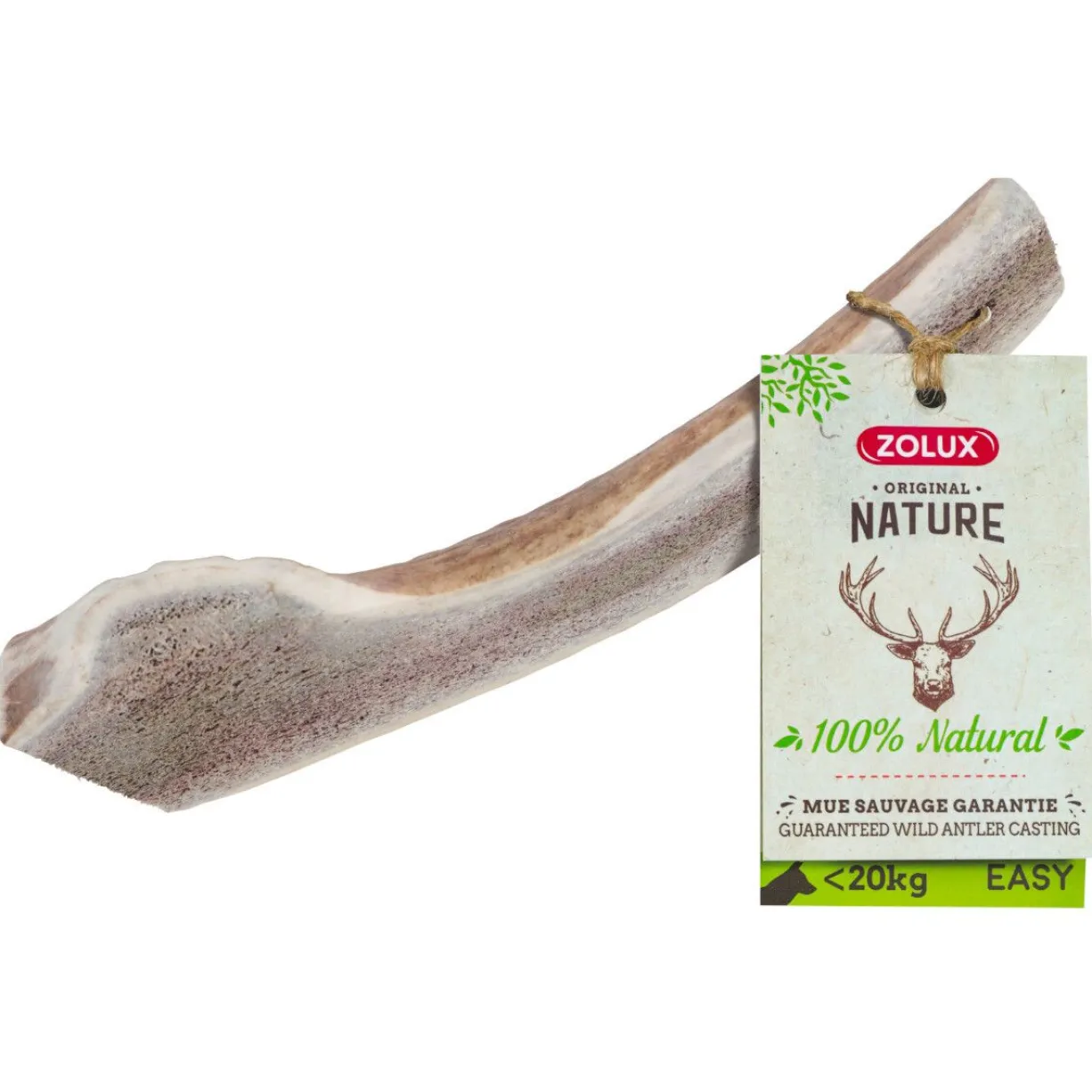 Bois de cerf naturel à mastiquer friandise chien moins de 20kg Easy - Zolux