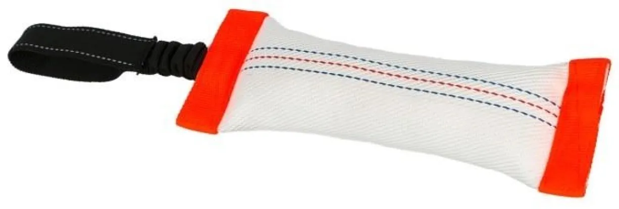 Boudin de mordant lance incendie pour chien orange fluo/blanc 8,5 x 30cm - Kerbl