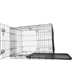 Cage de transport chien pliable en métal avec poignée XXL 122 x 75,5 x 84 cm