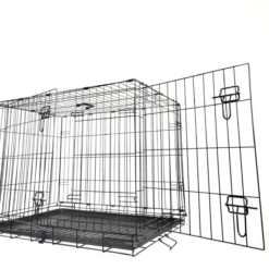 Cage de transport chien pliable en métal avec poignée XXL 122 x 75,5 x 84 cm