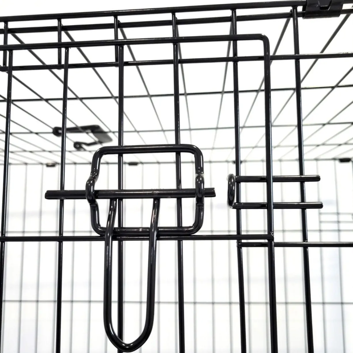 Cage de transport chien pliable en métal avec poignée L90 x 60 x 67 cm