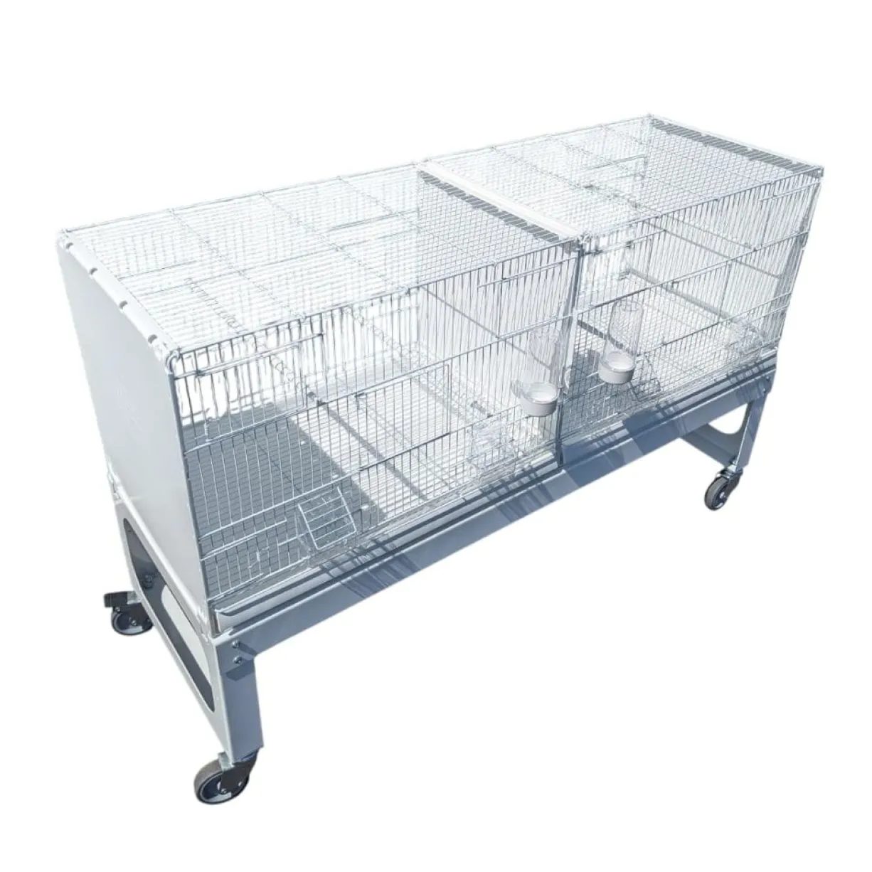 Cage d’élevage oiseaux 120 cm Bormio blanche avec chariot - 2GR