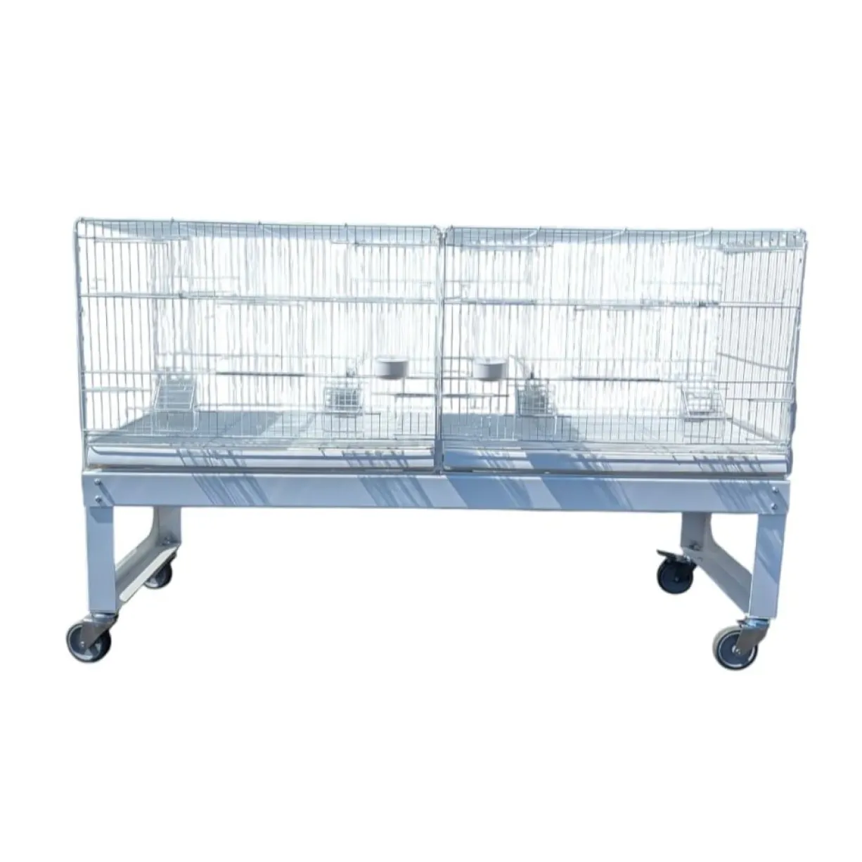Cage d’élevage oiseaux 120 cm Bormio blanche avec chariot - 2GR