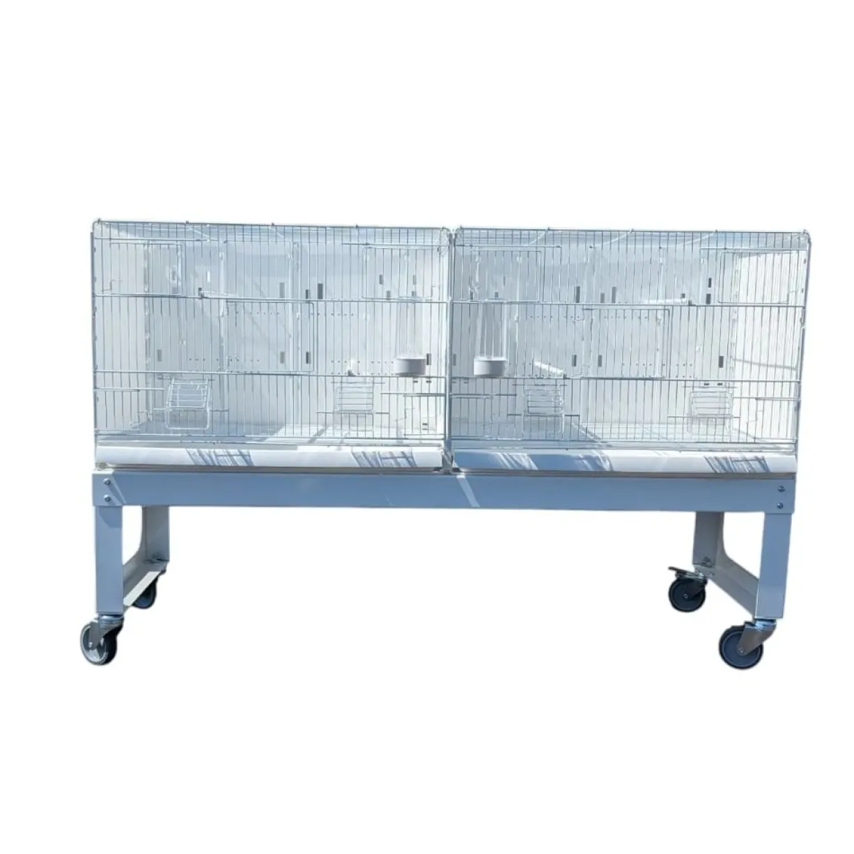 Cage d’élevage oiseaux 120 cm Cortina blanche avec chariot - 2GR