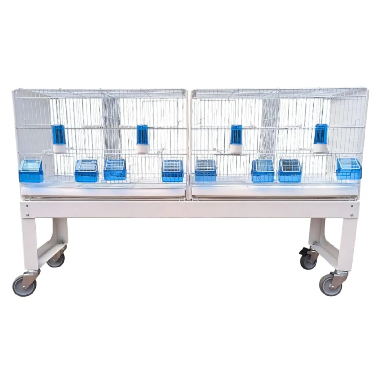 Cages d'élevage oiseaux 58cm parois plastique avec chariot - 2GR
