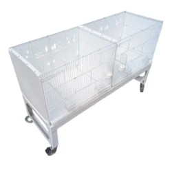 Cages d’élevage oiseaux 60 cm Taormina blanches avec chariot - 2GR
