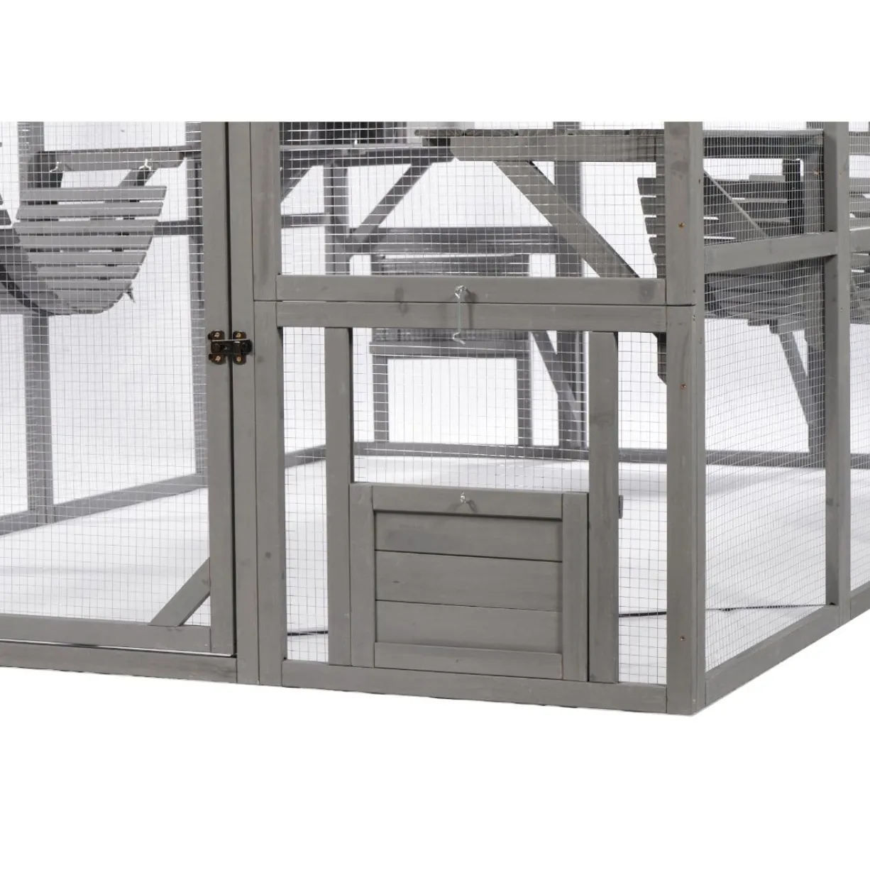 Catio équipé chat Deluxe 210x188x188cm sans bâche - Kat’Venture