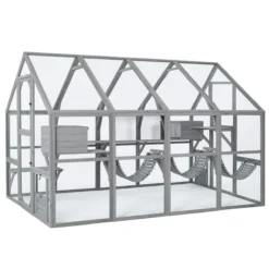 Catio équipé chat Deluxe 280x188x188cm sans bâche - Kat’Venture