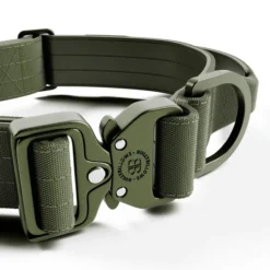 Collier chien avec poignée Lighter Combat Collar 4cm kaki taille S - BullyBillows