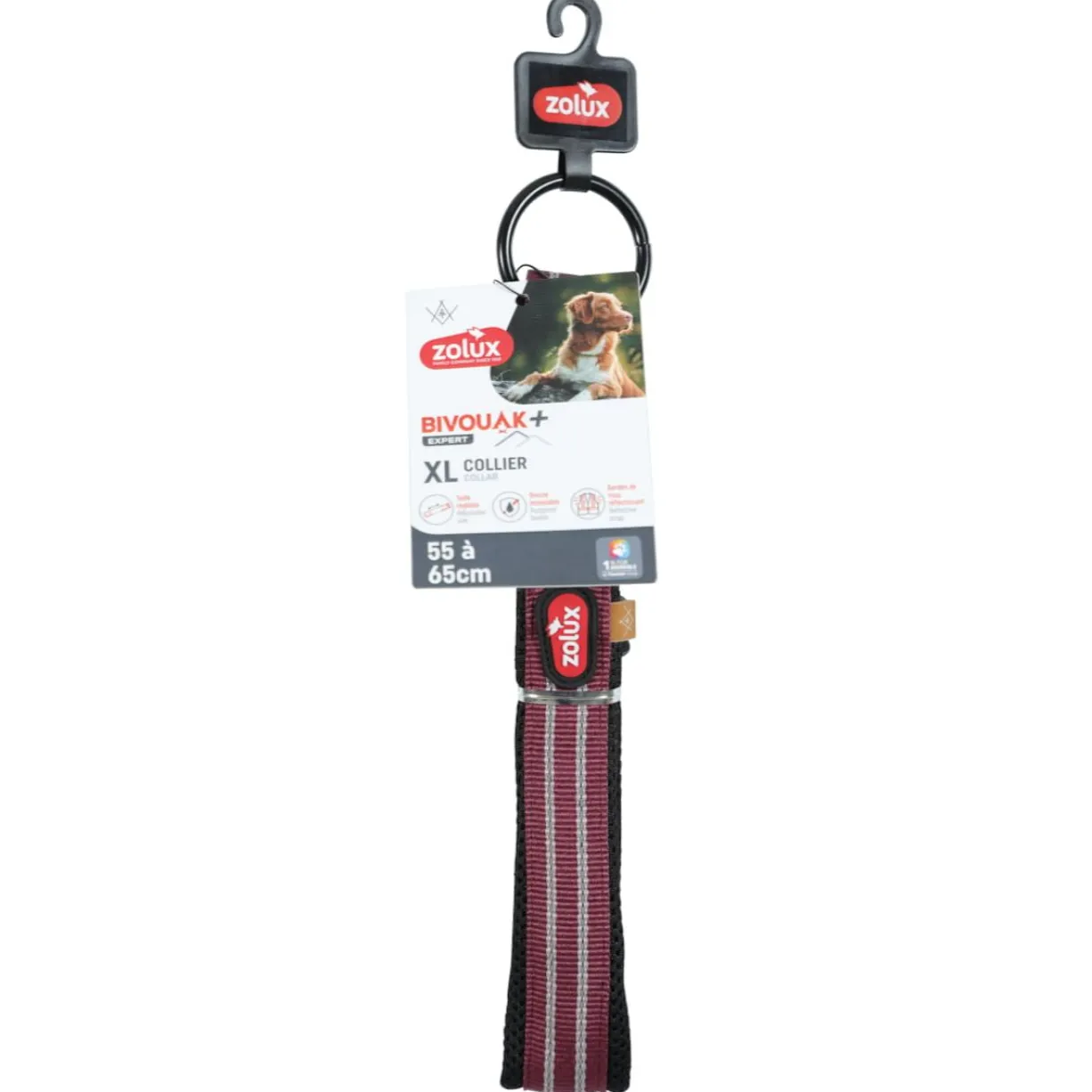 Collier chien Bivouak taille XL rouge - Zolux