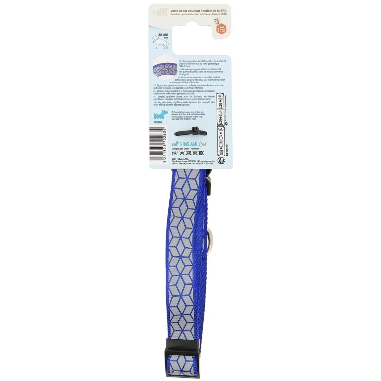 Collier motif réfléchissant chien taille L - Fidelami