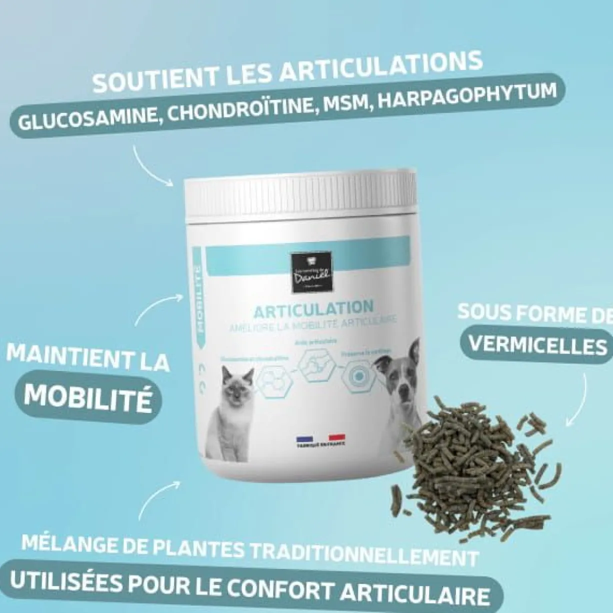 Complément alimentaire chien et chat Articulation 200g - Les recettes de Daniel