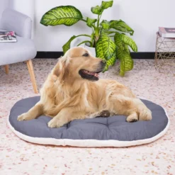 Coussin chien coton et fourrure écologique Relax gris et blanc taille 12 - Ferplast