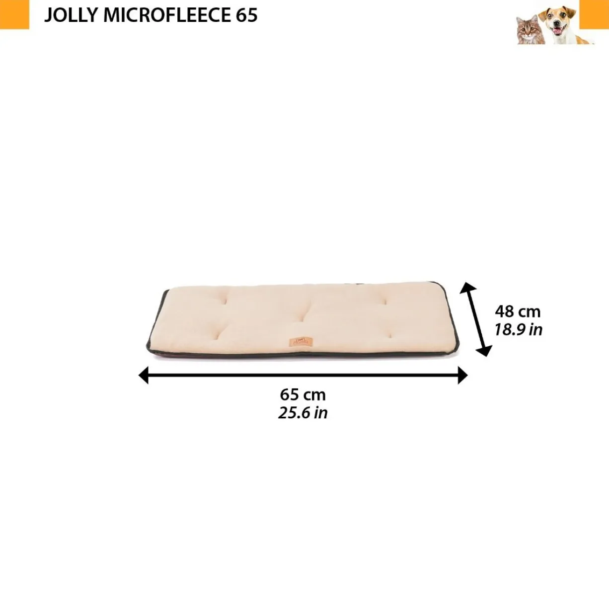 Coussin chien en micro polaire douce Jolly Microfleece 65 taupe - Ferplast