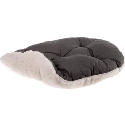 Coussin chien et chat coton et fourrure écologique Relax gris et blanc taille 4 - Ferplast