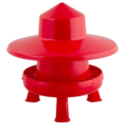 Couvercle anti pluie pour mangeoire poule en plastique Eco 4Kg rouge - Gaun
