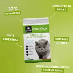 Croquettes chat Essentielle Stérilisé Premium poulet 3kg - Les recettes de Daniel