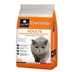 Croquettes chat Essentielle Adulte Premium poulet 3kg - Les recettes de Daniel