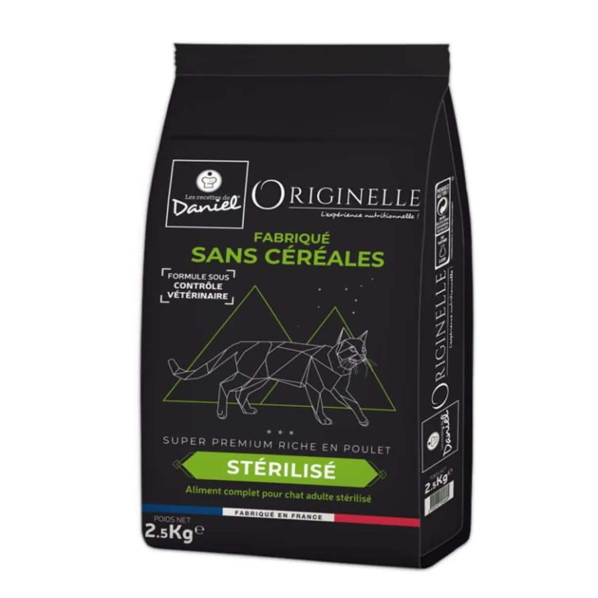 Croquettes chat Originelle Stérilisé Premium poulet 2,5kg - Les recettes de Daniel