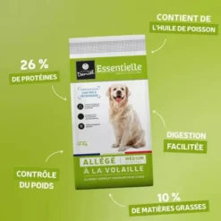 Croquettes chien Essentielle Allégé à la volaille 14kg - Les recettes de Daniel