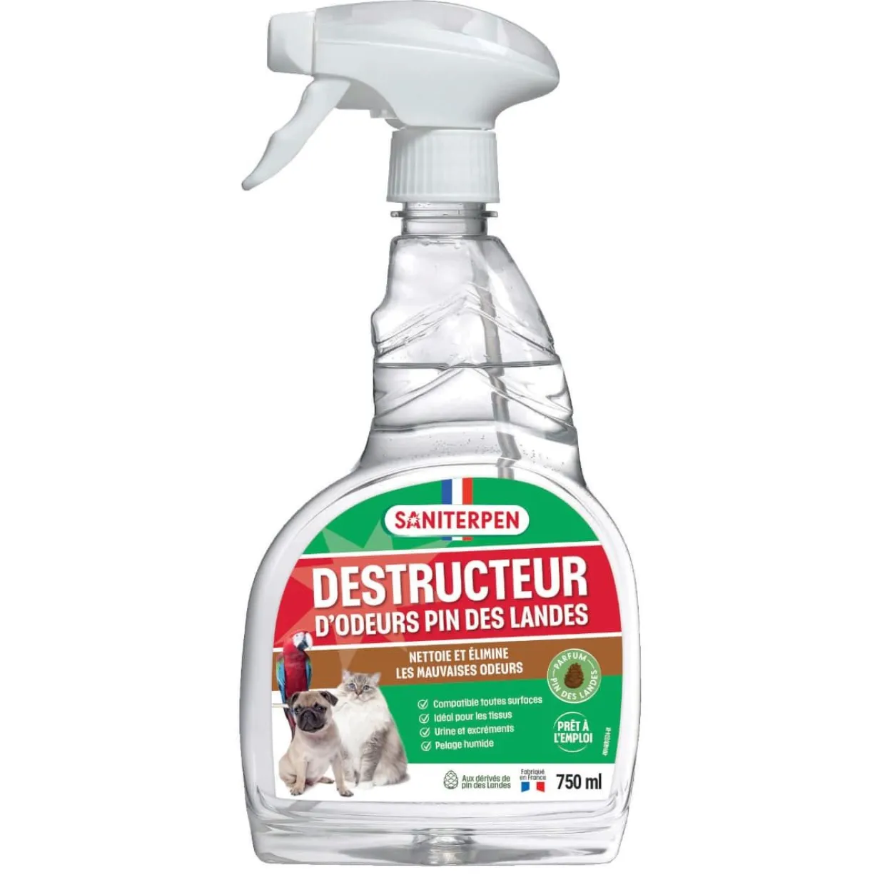 Destructeur d’odeurs chien et chat Pin des Landes 750ML - Saniterpen