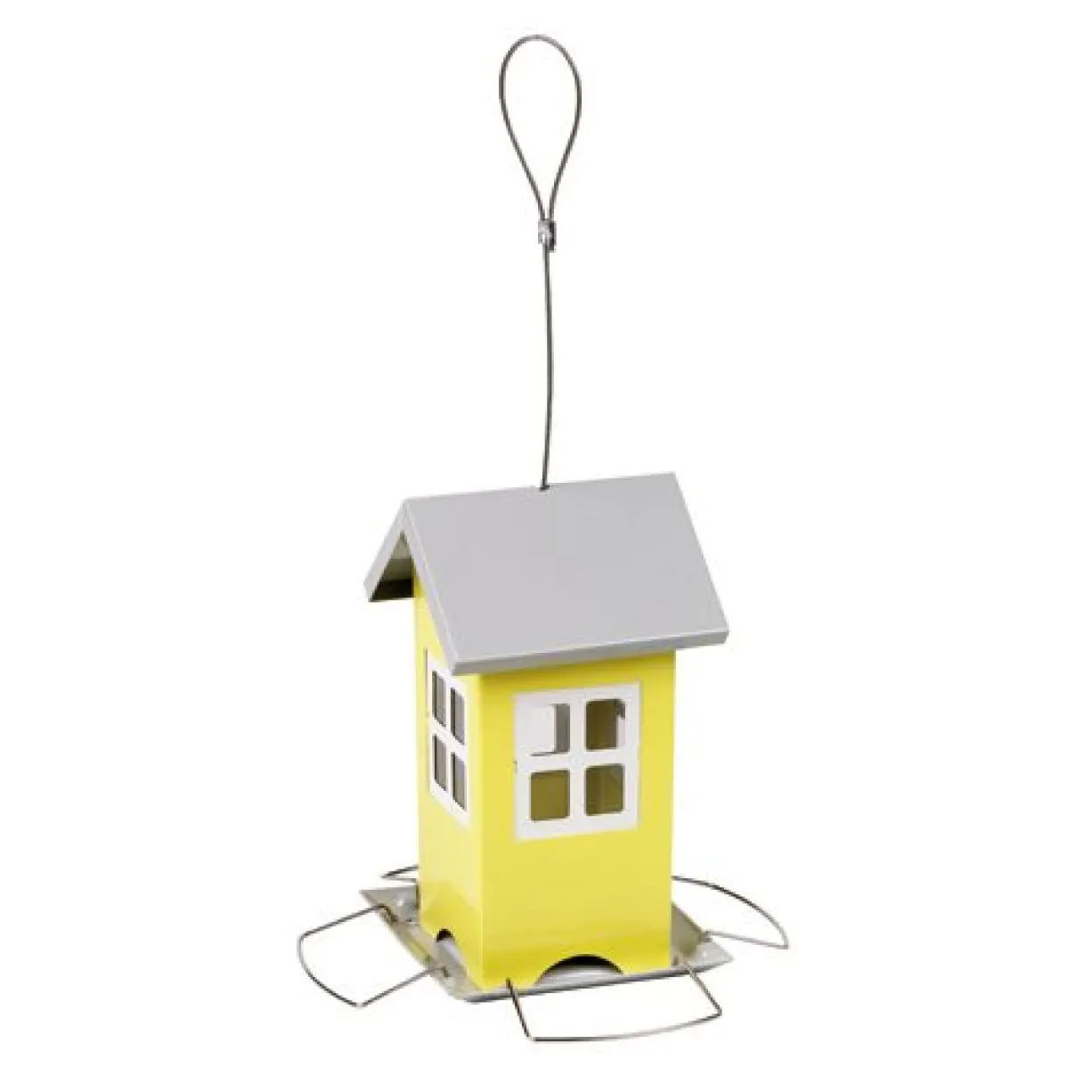 Distributeur de graines pour oiseaux sauvages en métal modèle maison - Gaun