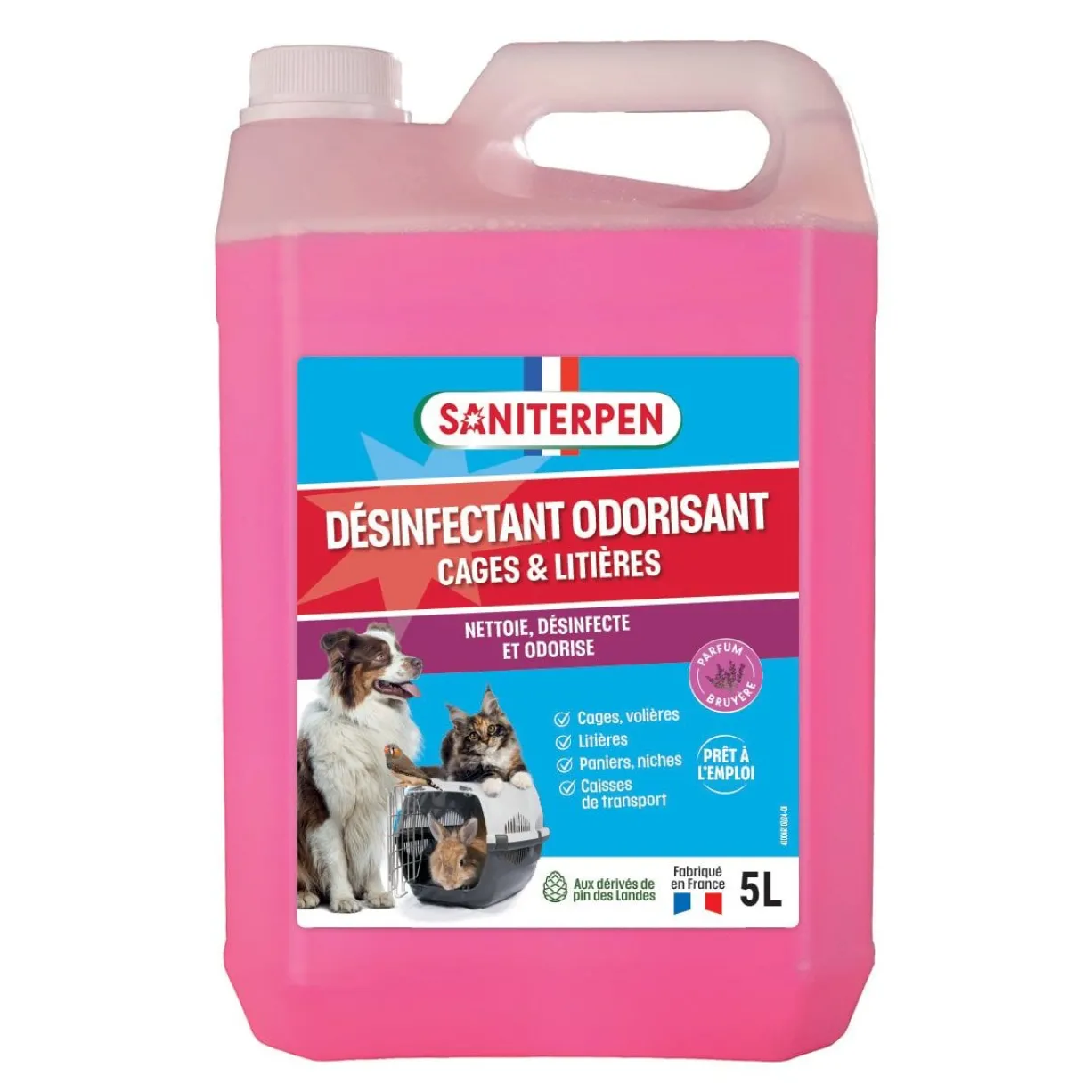 Désinfectant odorisant pour cages et litières 5L - Saniterpen