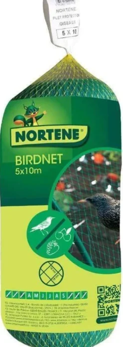 Filet de protection oiseaux pour poule vert Birdnet 5x10m - Nortene