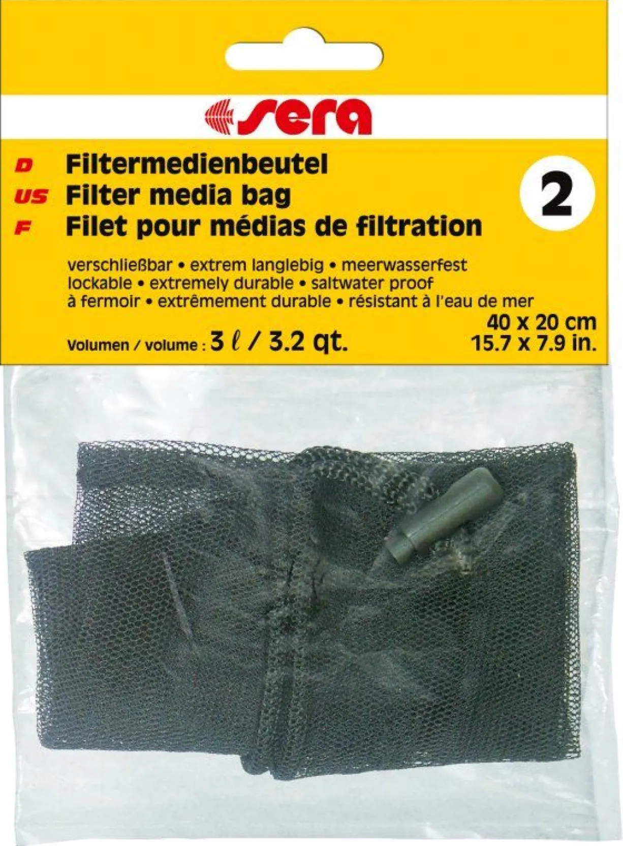 Filet pour médias de filtration aquarium 40x20cm taille 2 - Sera