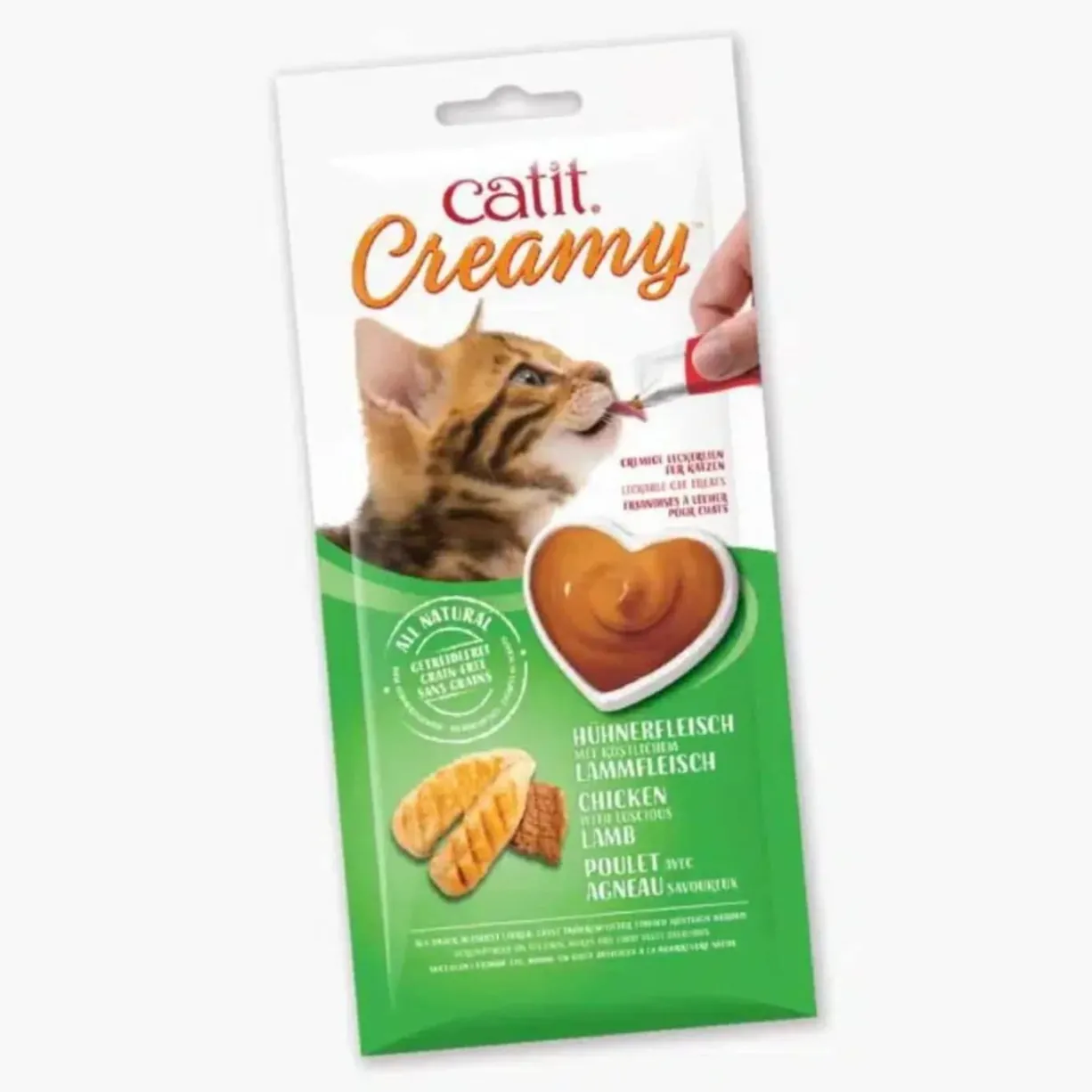 Friandise à lécher chat Creamy 10g poulet et agneau - Catit