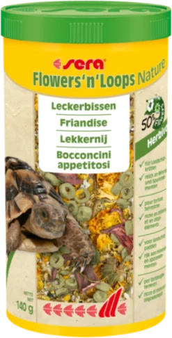 Friandise pour tortue terrestre fleurs Flowers’n’Loops Nature 140g - Sera