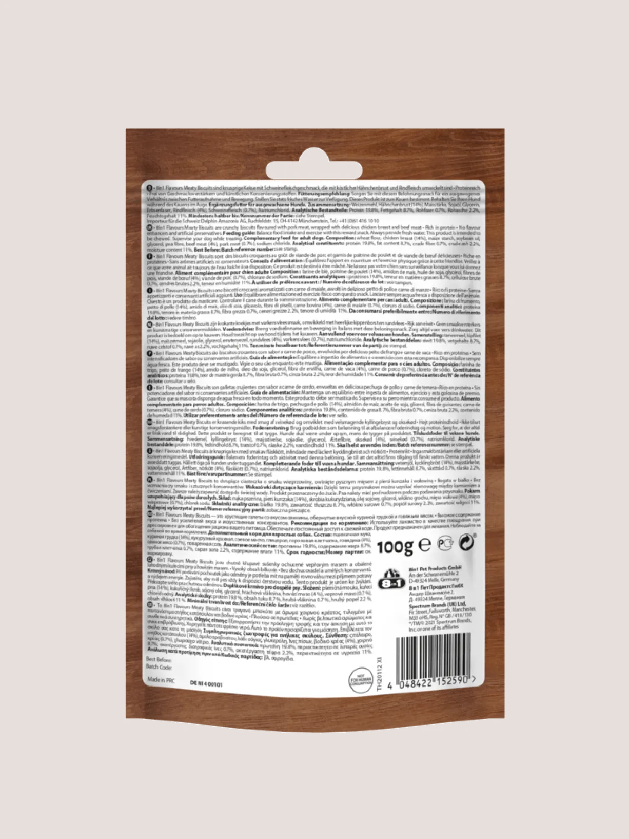 Friandises pour chiens Biscuits à la viande 100g - 8in1