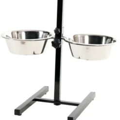 Gamelles inox avec support pour chien 2 x 2,5L taille L - Zolux