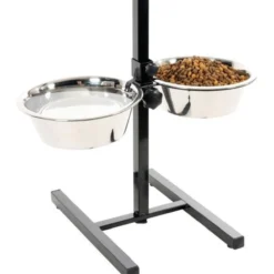 Gamelles inox avec support pour chien 2 x 2,5L taille L - Zolux