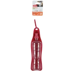 Gourde pliable chien Bivouak 450ML rouge - Zolux
