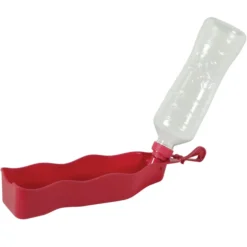 Gourde pliable chien Bivouak 450ML rouge - Zolux